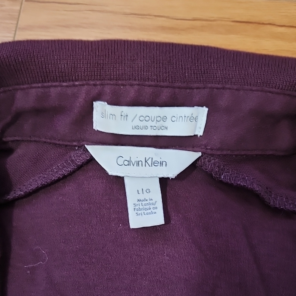 Calvin Klein Men's Dark Purple Polo Shirt - Picture 2 of 4